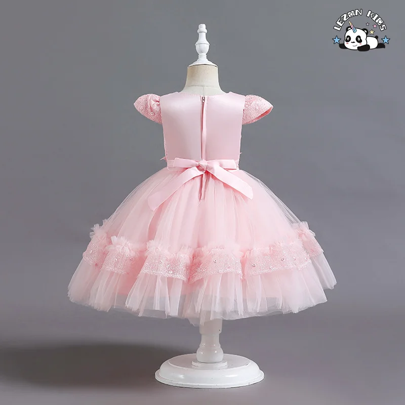 LEZONKIDS - 2022 New Girl's Dress Mesh Flower Dress Foreign Trade Children's Dress Spot Wholesale